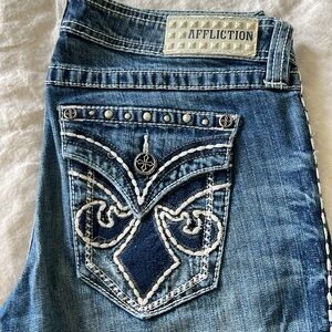 Affliction Women's Blue Embellished Jeans